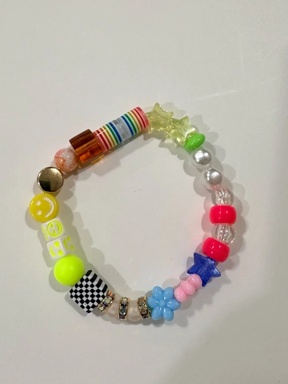 Colorful Kids Beaded Stretch Bracelet - Multi-Color